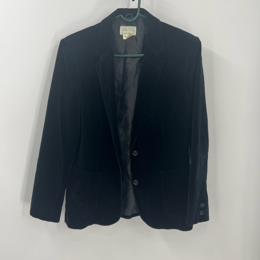 De Mura vintage, black velvet blazer 14